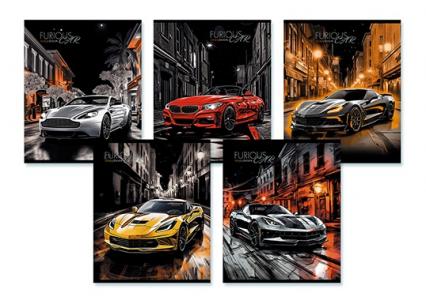 Тетрадь 48 л. кл. Х "Гоночное авто"  пласт. обл. 