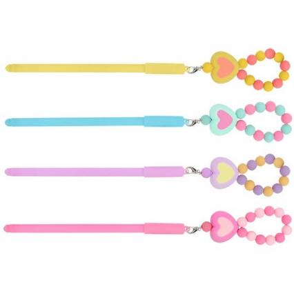 Ручка шар. Darvish "Сердце" с брелоком, синяя