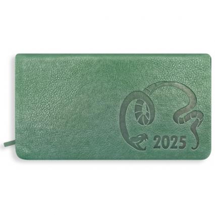 Планинг дат. 2025г. А6 64 л. Alpha-Trend "Hong kong" иск. кожа, зелен.