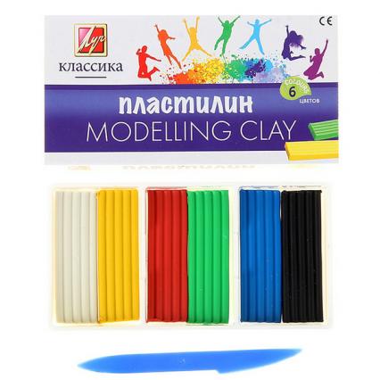 Пластилин 06 цв. ЛУЧ "Классика. Детство" 120 г,  со стеком 