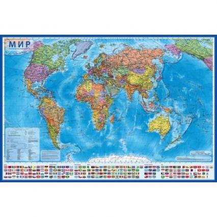 Карта Мира полит. 1:28 млн 118*80 см, лам.