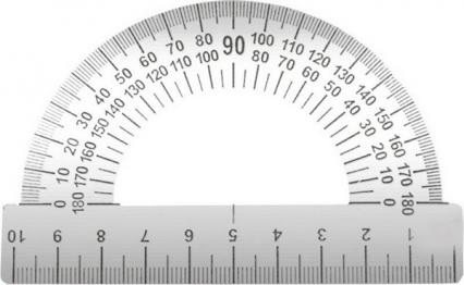 Транспортир 10 см 180° метал. 