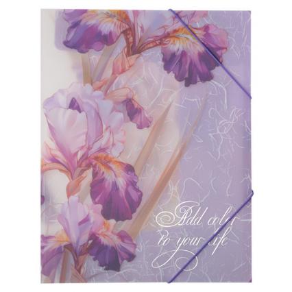 Папка на резинках А4 Fiorenzo "Ирисы" тисн. фольгой