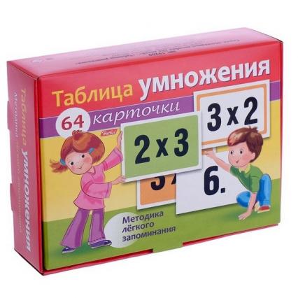 Набор карточек обучающих Х "Таблица умножения" 64 шт.