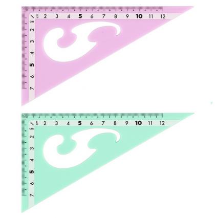 Угольник 30° 12  см Кокос "Макарун" с лекалом 