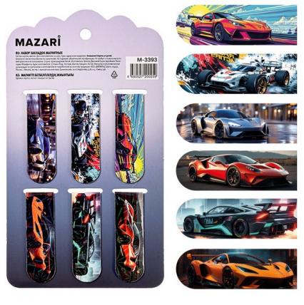 Набор закладок для книг магн. 6 шт. Mazari "Авто"