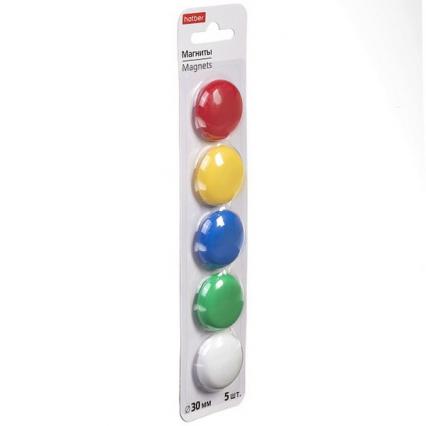 Набор магнитов 3 см 05 шт. Х круглые цветные