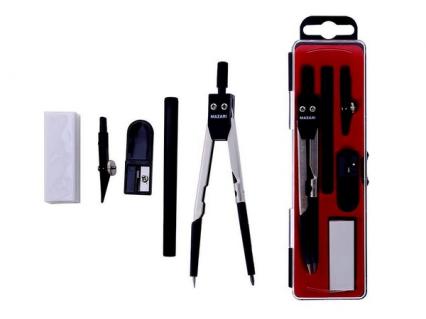 Готовальня 05 предмета Mazari в пенале 