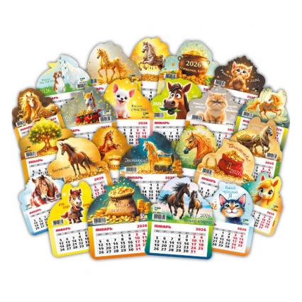 Календарь на магните 2026 г. Квадра "Ассорти" фигур., 13*15,5 см