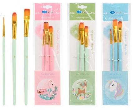 Набор кистей 03 шт. Basir (нейлон №2, 12, 10 плоск.) 