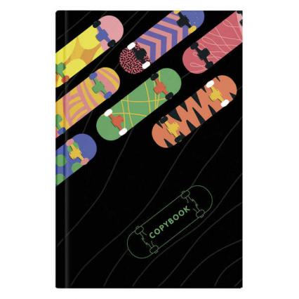 Тетрадь тв. обл. 96 л. кл. Ф+ "Яркие скейтборды"