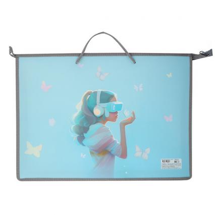 Папка с ручками для рис. и чертеж. А3 Кокос "Виртуальная реальность"