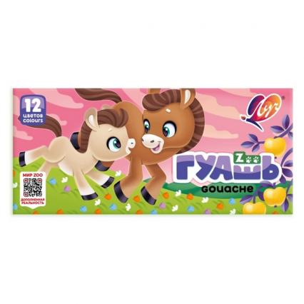 Гуашь 12 цв. ЛУЧ "Zoo" блок тара 15 мл 