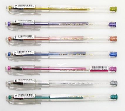 Ручка гел. Crown "Хай-гель. Металлик" 0,7 мм, серебро