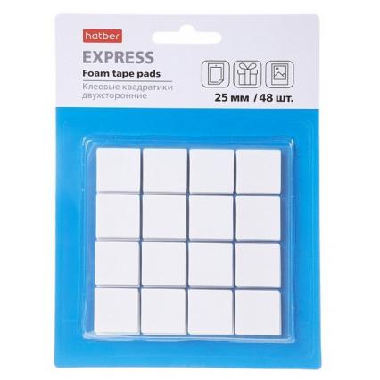 Пластины клеевые 25*25 мм Х на вспененной основе, 3 л, 48 шт.