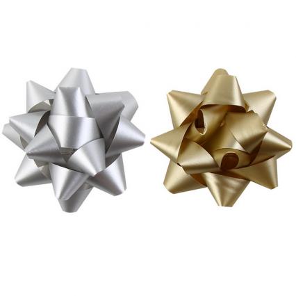 Бант подар. d=4,8 см Кокос золото/серебро 
