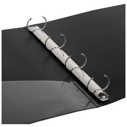 Папка А4 на 4 кольц. 35 мм "Горизонтальная полоса" черная