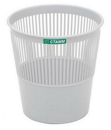 Корзина для бум. пласт. 09 л СТАММ сетч., серая