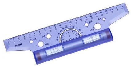 Рейсшина 22 см пл. ролик 