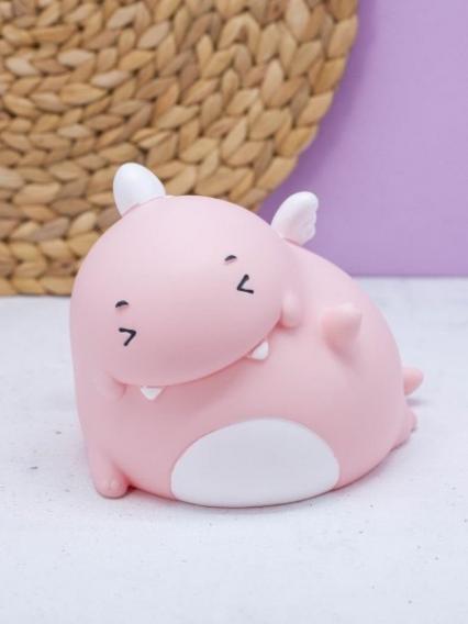 Копилка пласт. "Динозавр на левом боку" розовый