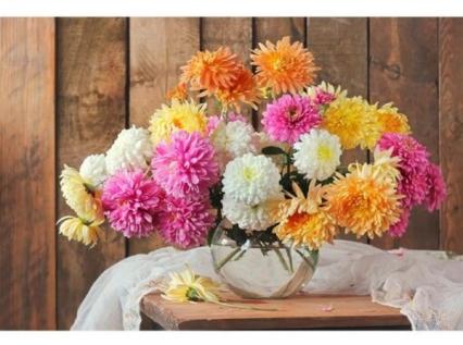 Алмазная мозаика с полн. зап. 30*40 см ПП "Ваза с георгинами" подрамник