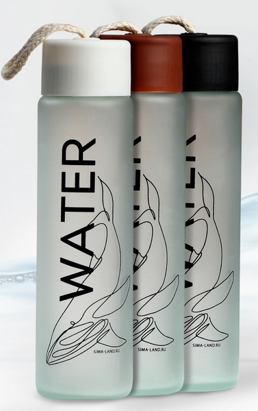 Бутылка стекл. 350 мл "Water" микс