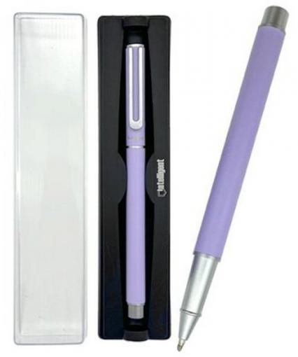 Ручка подар. шар. повор. в футл. Intelligent 0,7 мм, синяя, корпус сирен./серебро