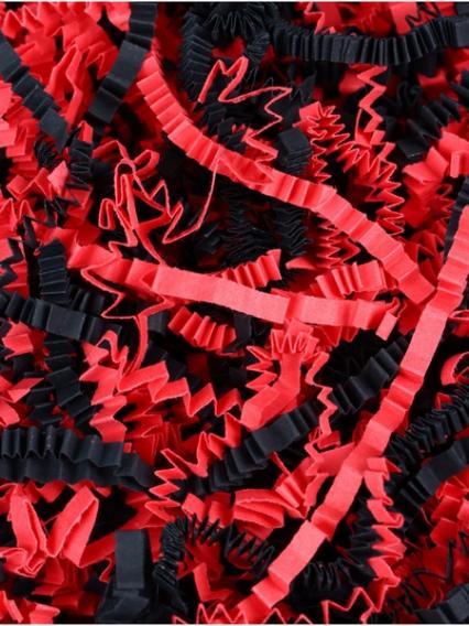 Наполнитель бумажный микс красно-коралловый, черный 50 г