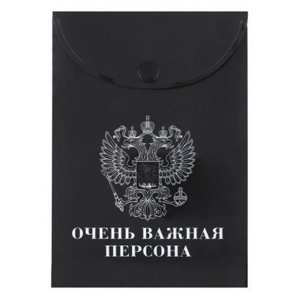 Папка-конверт на кнопке А6 115*165 мм Кокос "Герб"