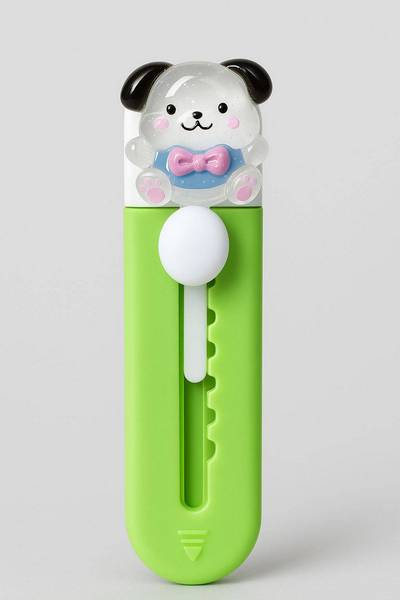 Нож канцелярский мал. 09 мм "Стеклянная собака" зел.