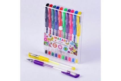 Набор гел. ручек 12 цв. Mazari "Липа" рез. держ.