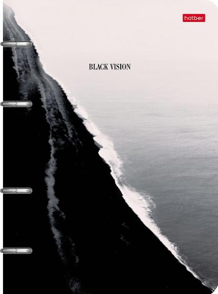 Тетрадь А5 80 л. кл. на кольцах Х "Черное видение" слим-картон