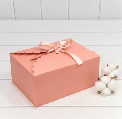 Коробка подар. складная OMG "Темно-пудровый" с лентой, 22*16*10 см