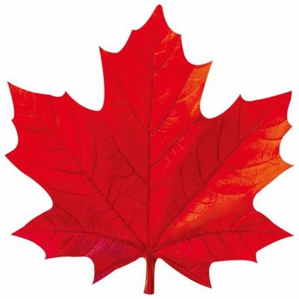 Украшение фигурное "Кленовый лист красный" на скотче