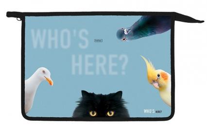 Папка для тетр. А4 1 отд. Х "Кто здесь?" на молнии