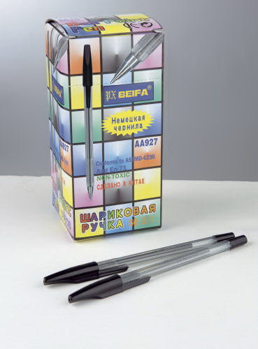 Ручка шар. Beifa "927" 0,7 мм, черная, L=140 мм
