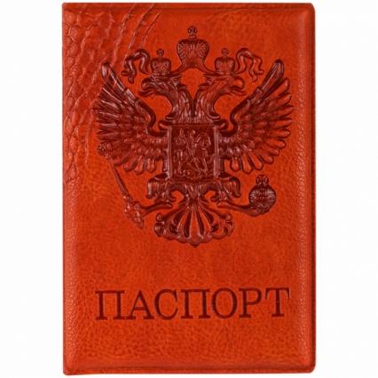 Обложка для паспорта OfficeSpace "Герб" иск. кожа., коричн.