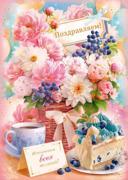 Открытка А4 "Поздравляем!"