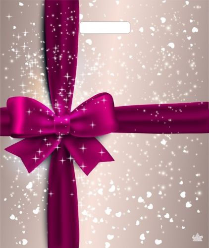 Пакет п/э с выруб. ручками 38*45 см "Подарочный перламутр. Янтарь" 60 мкм