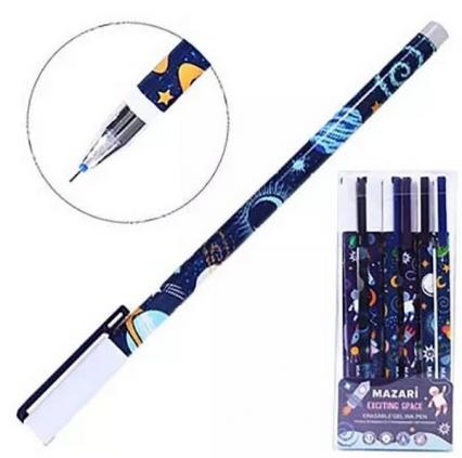 Ручка Пиши-стирай гел. Basir "Захватывающий космос" 0,5 мм, синяя