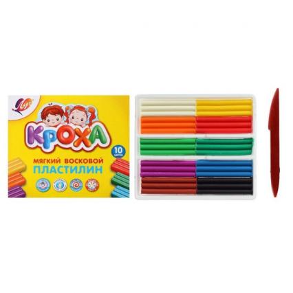 Пластилин 10 цв. ЛУЧ "Кроха" 165 г, мягкий, со стеком  