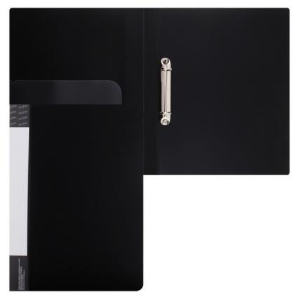 Папка А4 на 2 кольц. 20 мм Klerk торцевой карман, черн.