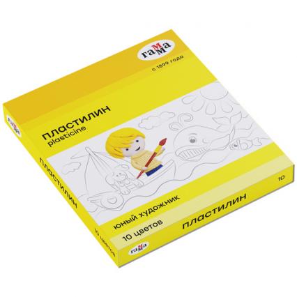 Пластилин 10 цв. ГАММА "Юный художник" 140 г, со стеком