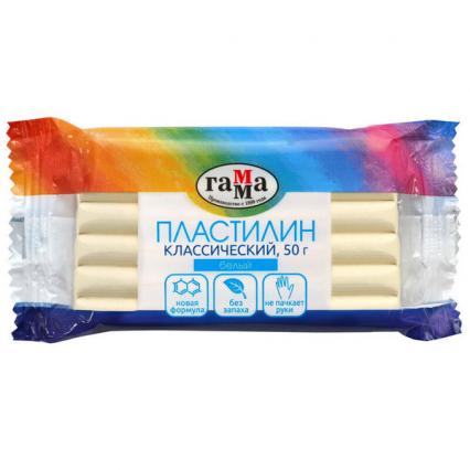 Пластилин ГАММА "Классический" белый, 50 г