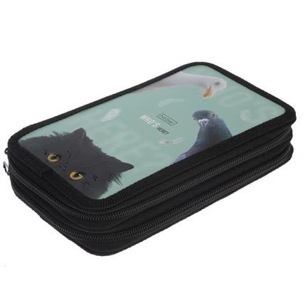 Пенал 2 отд. Х "Кто здесь?" 19*11 см