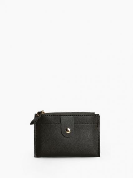 Картхолдер на молнии, темно-зеленый, экокожа 