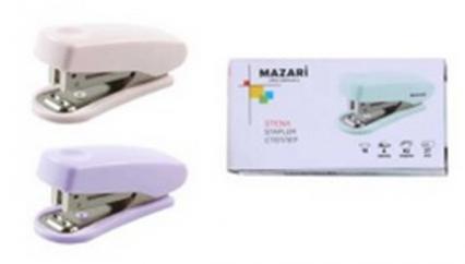 Степлер мини №10 до 08 л. Mazari "Пастель" асс., с антистеплером