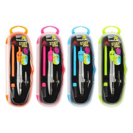 Готовальня 05 предмета Кокос "Школа" 120 мм, в пенале