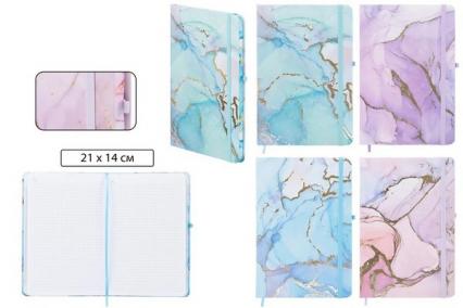 Ежедневник недат. А5 80 л. Basir "Мрамор" на резинке