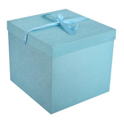 Коробка подар. складная "Для тебя" голуб., 30*30*30 см